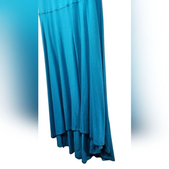 Soft Surroundings Maxi Dress Hi Low Short Sleeve Cotton Casual Blue‎ Stretch L - Picture 6 of 12